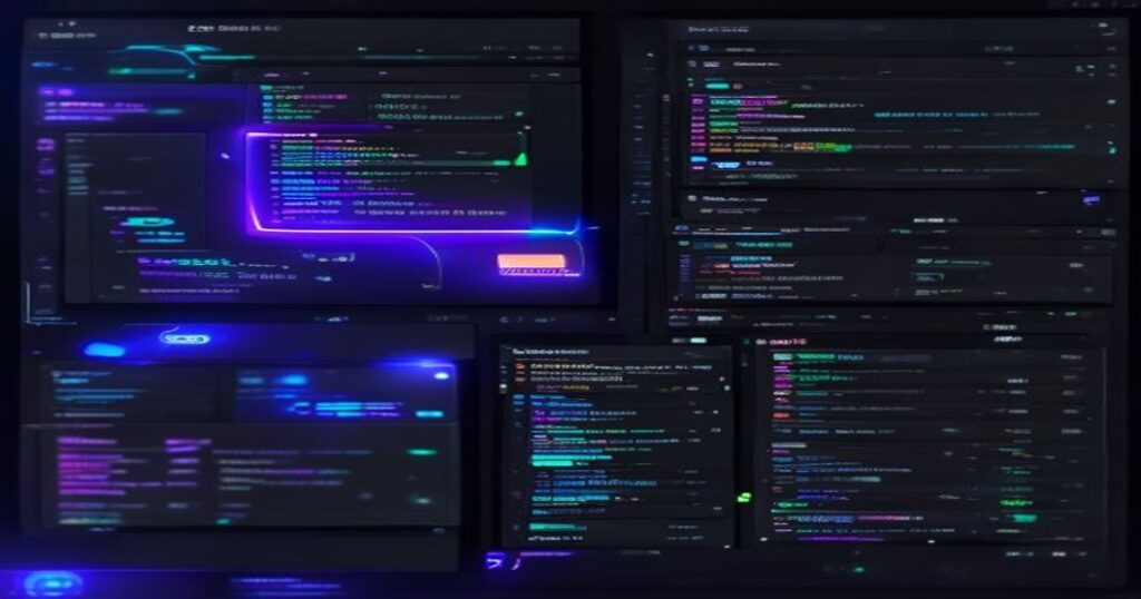 Cursor IDE 다크 테마에서 한국어 코드와 AI 자동완성 오버레이가 표시된 모던 개발 환경